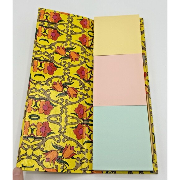 Vintage Retro Bright Yellow/Red/Orange Post-It Note Notebook W/Pencil Japan - Picture 8 of 9